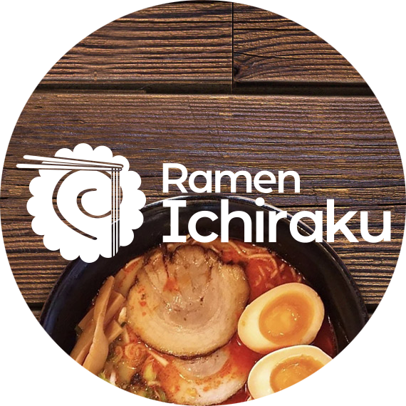 Ramen Ichiraku logo el monte_ with background image of their ramen