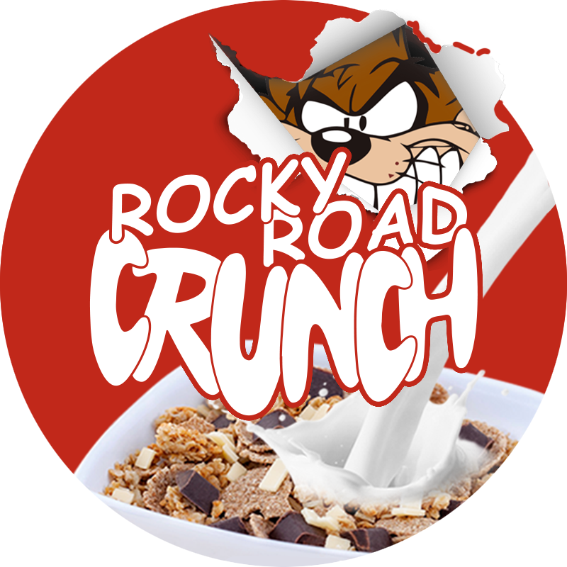 Rocky Road Crunch a cereal advertisement with Looney Tunes character Tasmanian Devil 