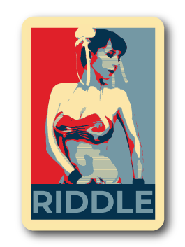 inspiration by Shepard Fairey 'HOPE' poster during obamas campain for president in 2008<br> Matte size: 3 x 4 inch